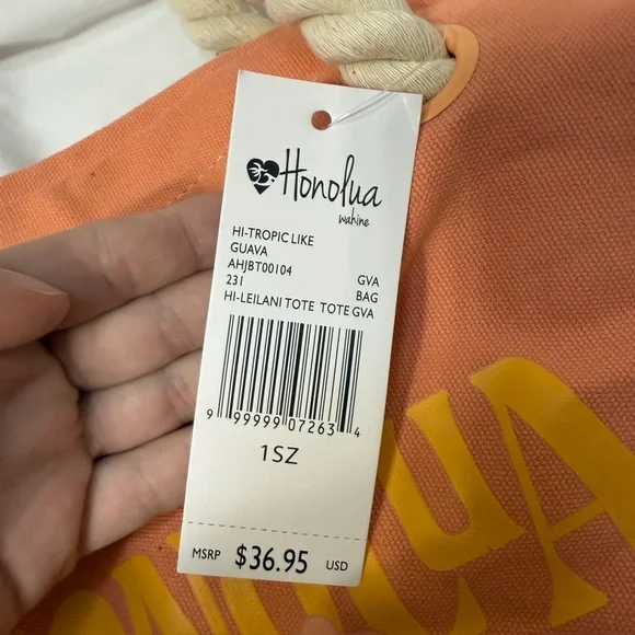 NWT Honolua Wahine - Billabong “Honolua Hawaii” Guava Colored Tote Bag. One size - Picture 14 of 14